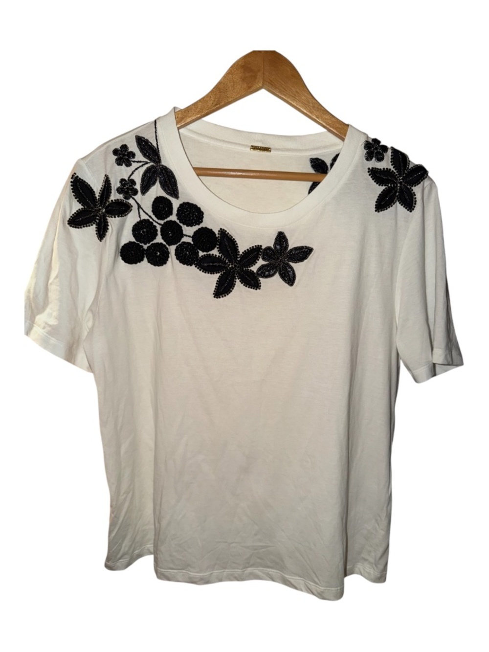 Dodo Bar Or Beaded Floral Tee Cotton M/L